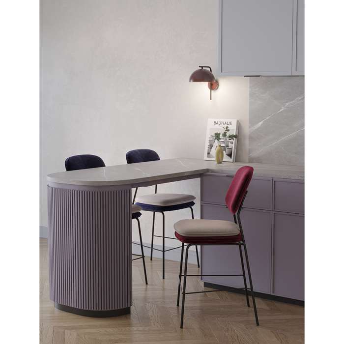 Стул полубарный с контрастным кантом pea, велюр, бордовый/бежевый Bergenson Bjorn BB0000692