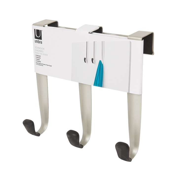 Вешалка надверная schnook, 23 см, черная-никель, 3 крючка UMBRA 318273-047