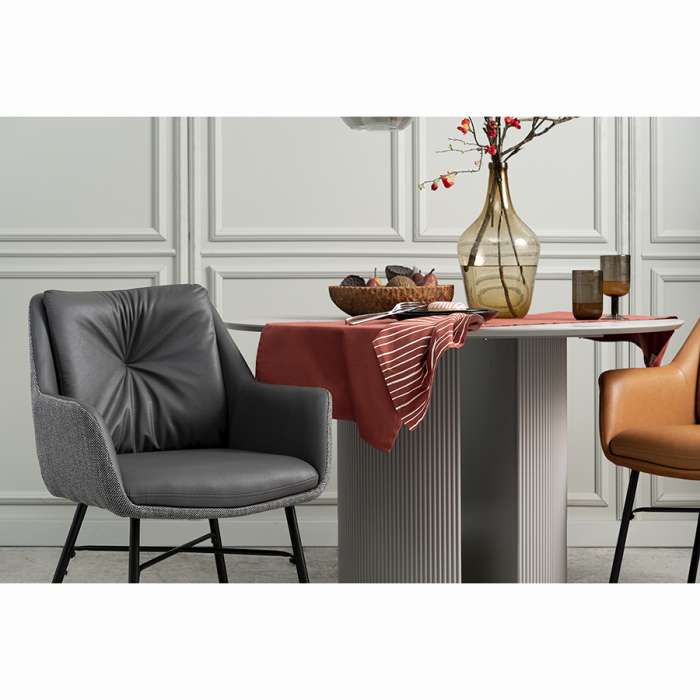 Стул allar, экокожа, рогожка, серый Bergenson Bjorn BB000022