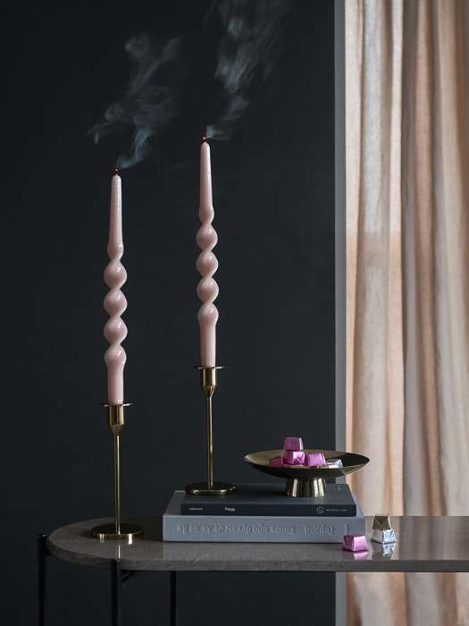 Набор из двух свечей цвета пыльной розы из коллекции essential, 35 см Tkano TK25-CND0006