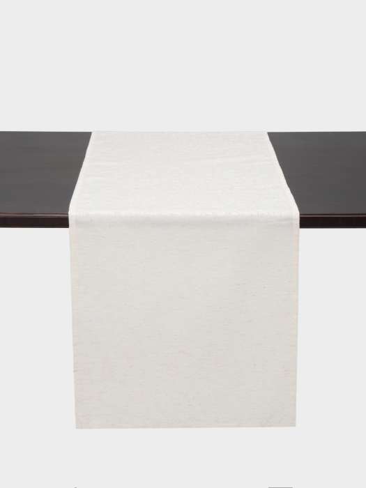 Дорожка настольная, 40х160 см, жаккард, полиэстер/лен, бежевая, Цветы, Vernazza ANNA LAFARG ANLAF-ZSA25-1TR