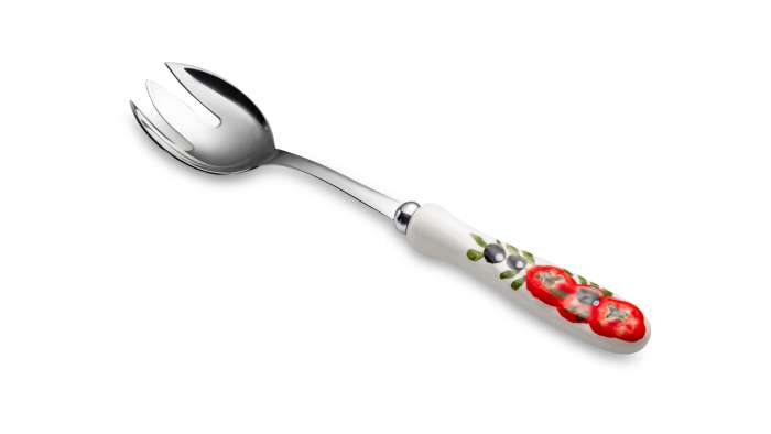 Набор приборов для салата Томаты и оливки 26 см, керамика, сталь нержавеющая EDELWEISS EDW-0511PO