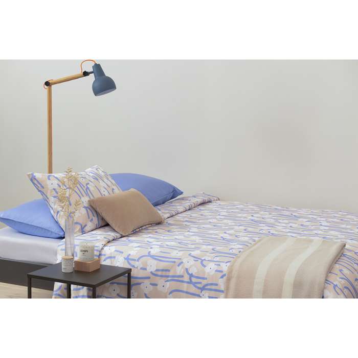 Комплект постельного белья сиреневого цвета с принтом Полярный цветок из коллекции scandinavian touch, 200х220 см Tkano TK22-DC0007