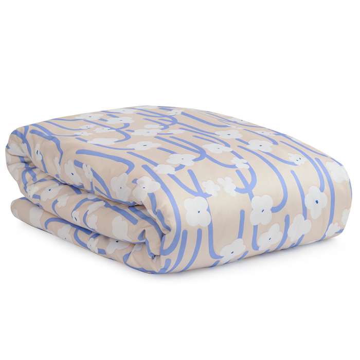 Комплект постельного белья сиреневого цвета с принтом Полярный цветок из коллекции scandinavian touch, 200х220 см Tkano TK22-DC0007