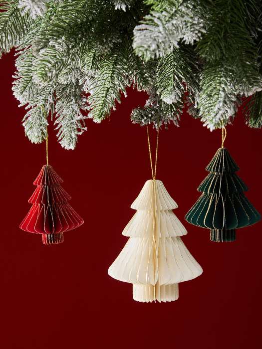 Набор новогодних украшений из бумаги Огни в лесу из коллекции new year essential, 3шт. Tkano TK26-NY_DEC0006