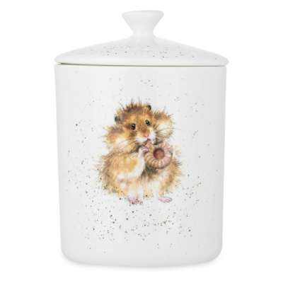 Банка для хранения с крышкой Royal Worcester Забавная фауна Хомячок 18х13 см, фарфор костяной