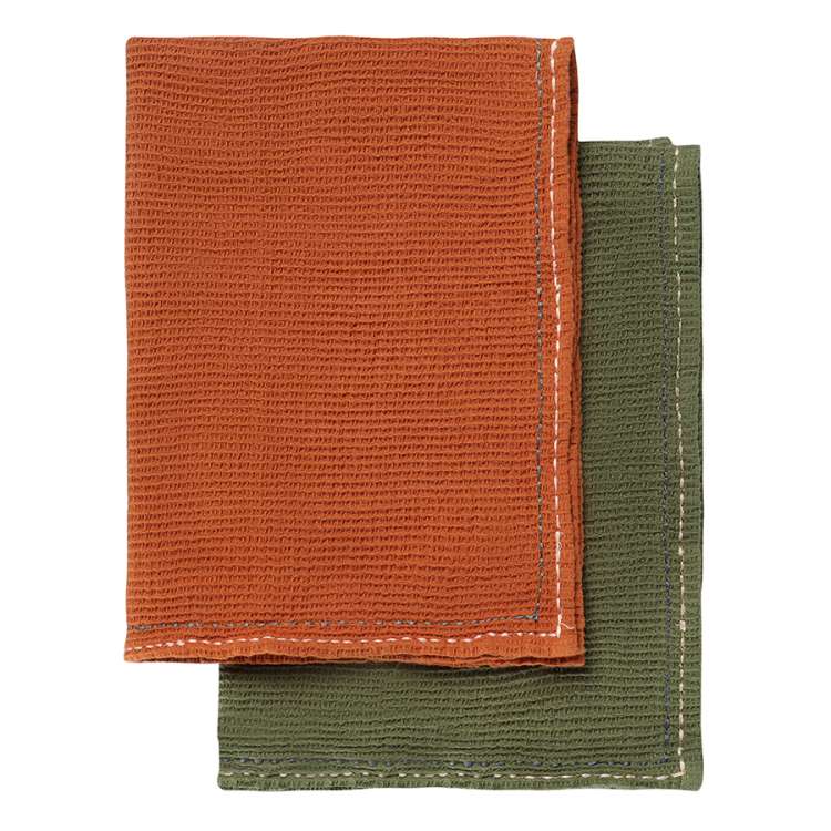 Набор вафельных полотенец с декоративной строчкой из коллекции essential, 50х70 см Tkano TK25-TT0004