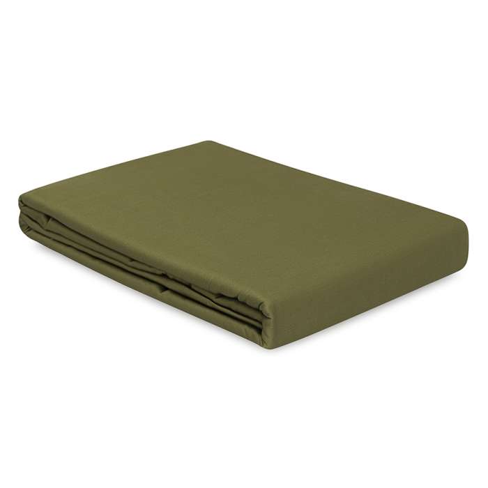 Простыня на резинке из сатина из коллекции meditation, olive, 180х200х30 см Tkano TK24-FS0038