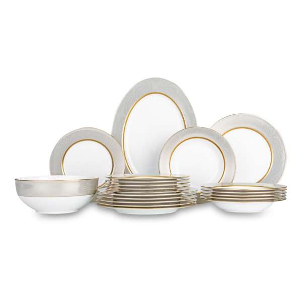 Сервиз столовый Narumi Золотой алмаз на 6 персон 20 предметов, фарфор костяной