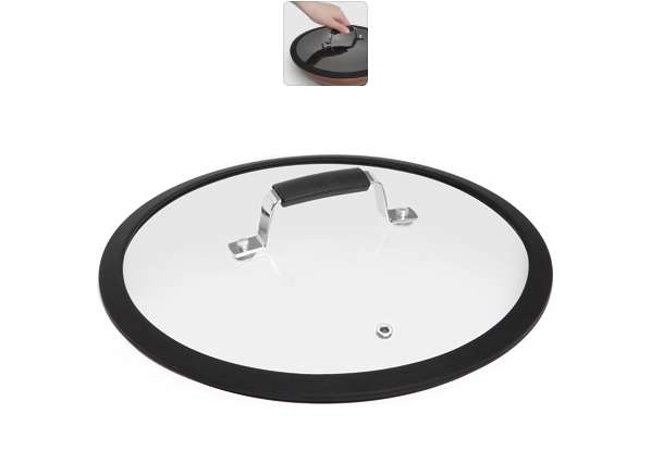 Стеклянная крышка с силиконовым ободом, 26 см, серия LOTA, NADOBA 751412