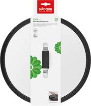 Стеклянная крышка с силиконовым ободом, 26 см, серия LOTA, NADOBA 751412