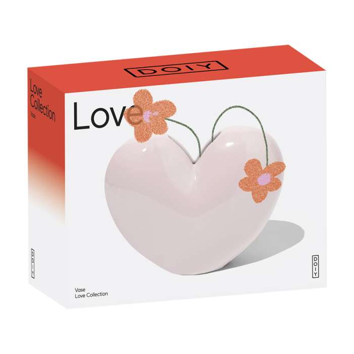 Ваза для цветов love, 15,5 см, светло-розовая DOIY DYVASLOVP