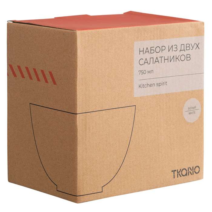 Набор из двух салатников белого цвета из коллекции Kitchen Spirit, 750 мл TKANO TK22-TW_BW0002