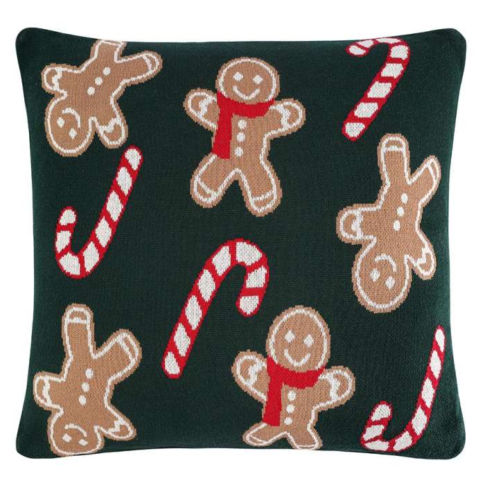 Подушка вязаная с новогодним рисунком gingerman из коллекции new year essential, 45x45 см Tkano TK25-CU0014