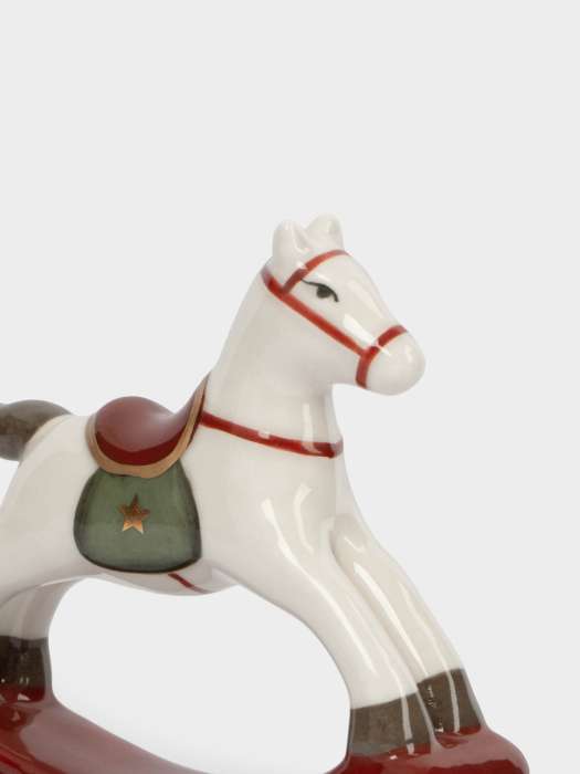 Статуэтка, 10 см, фарфор P, бежево-бордовая, Лошадка-качалка, Bright horse ANNA LAFARG ANLAF-XIA-220125-4