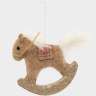 Игрушка елочная, 17 см, пенопласт/полиэстер, бежево-красная, Лошадка-качалка, New year ANNA LAFARG ANLAF-FG18