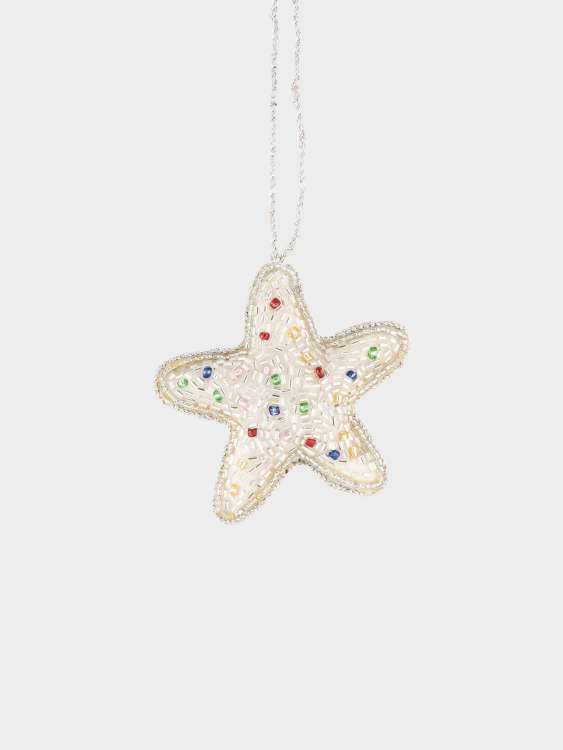 Игрушка елочная, 10 см, бисер/полифилл, серебристая, Звезда, New year ANNA LAFARG ANLAF-NY-1110