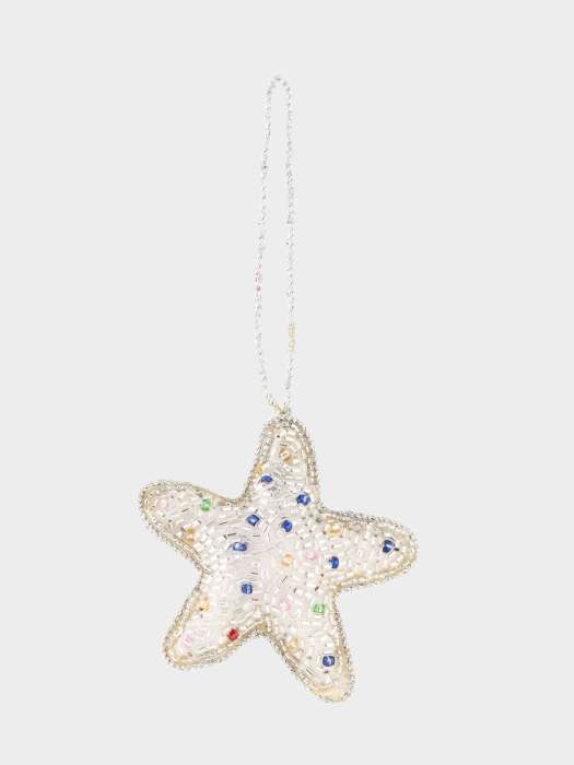 Игрушка елочная, 10 см, бисер/полифилл, серебристая, Звезда, New year ANNA LAFARG ANLAF-NY-1110