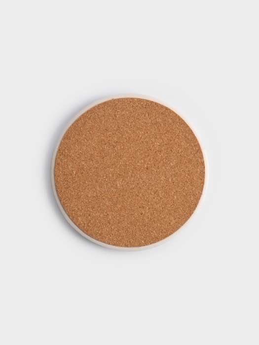 Подставка под кружку, 11 см, круглая, керамика/пробка, белая, Кролик в цветах, Flower Rabbit ANNA LAFARG ANLAF-YUX-ESTRN2