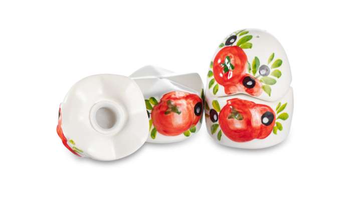 Набор для соли и перца Томаты и оливки h8 см,  керамика EDELWEISS EDW-1023P