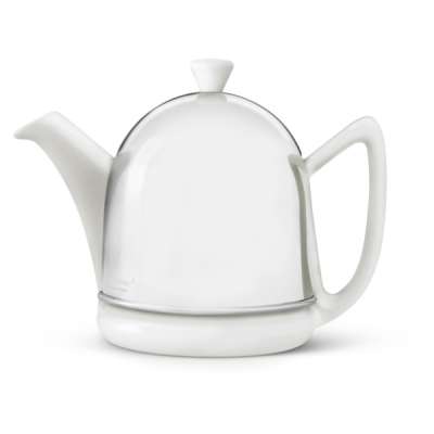 Чайник заварочный Bredemeijer Manto c фильтром, 0,6л, керамика, в стальном глянцевом корпусе, белый