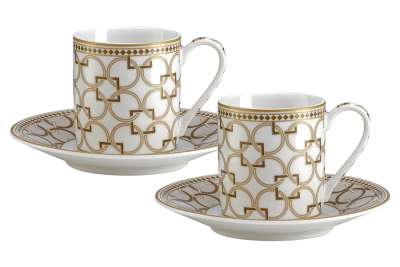 Набор чашек с блюдцами Deco, 0,08 л, 2 шт POZZI MILANO 1876 PM-0125/DECO