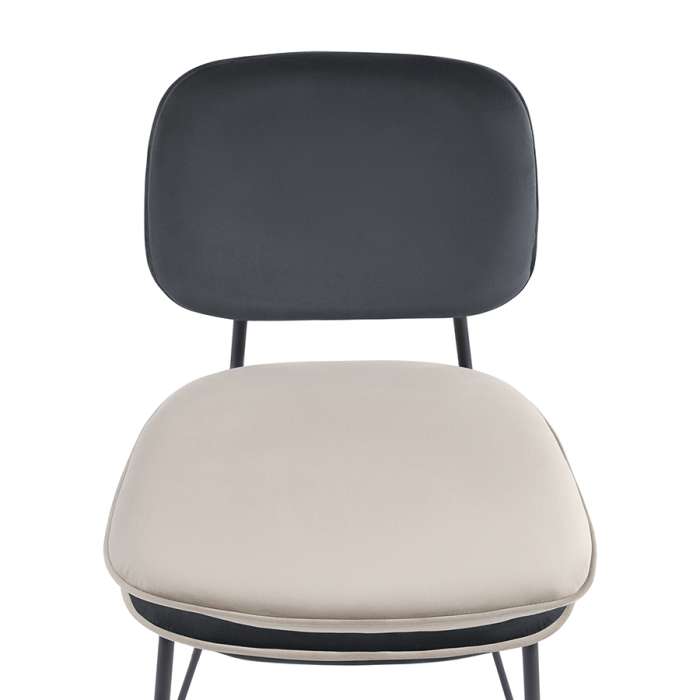 Стул полубарный с контрастным кантом pea, велюр, темно-серый/бежевый Bergenson Bjorn BB0000695