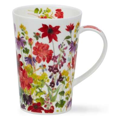 Кружка Dunoon Газон из красных цветов Шетлэнд 440 мл, фарфор костяной