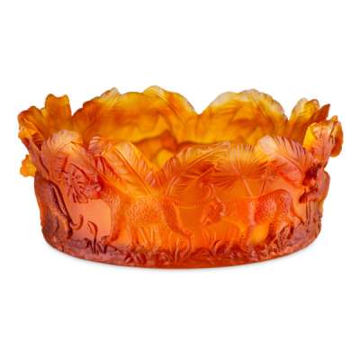 Чаша Decor de table Пантера 30 см, хрусталь, янтарная, п/к