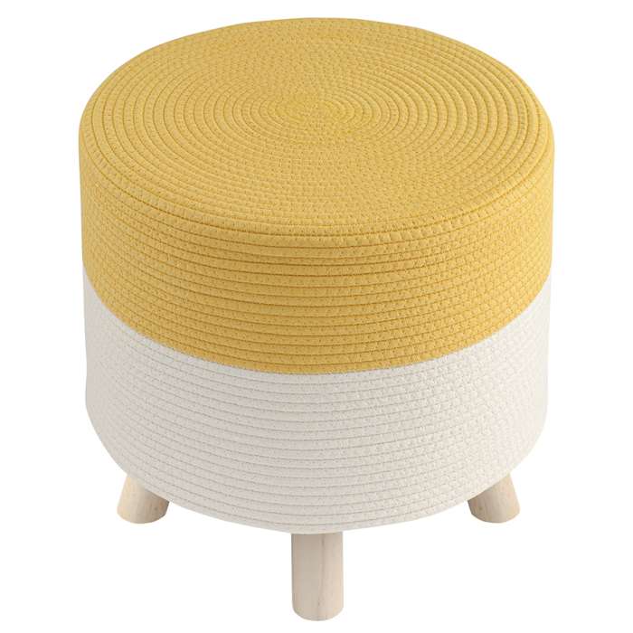 Пуф Devy, Ø40х40 см, бежевый/горчичный BERGENSON BJORN TL-BB-PFDV-PN-CTN-M40