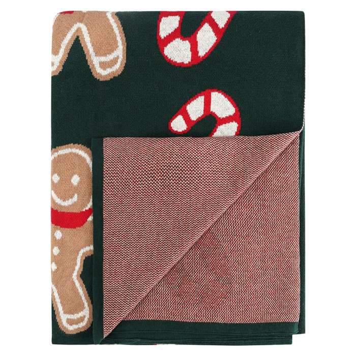 Плед из хлопка с новогодним рисунком gingerman из коллекции new year essential, 130x180 см Tkano TK25-TH0002