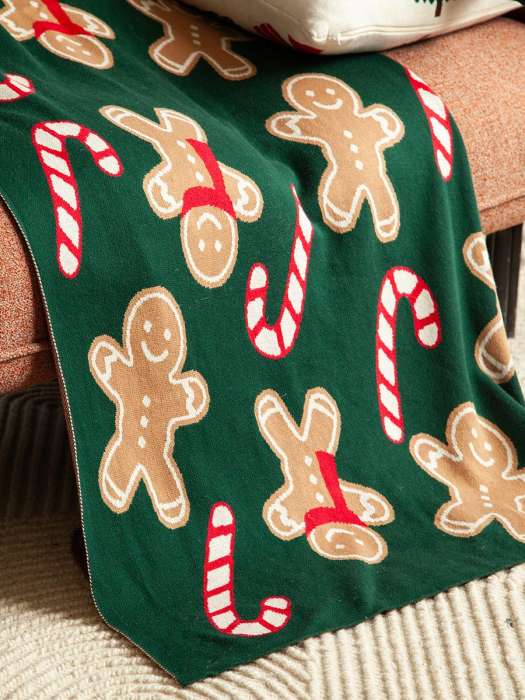 Плед из хлопка с новогодним рисунком gingerman из коллекции new year essential, 130x180 см Tkano TK25-TH0002