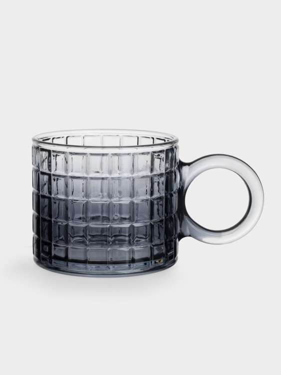 Кружка, 300 мл, стекло Р, серая, Квадраты ANNA LAFARG ANLAF-DFT465