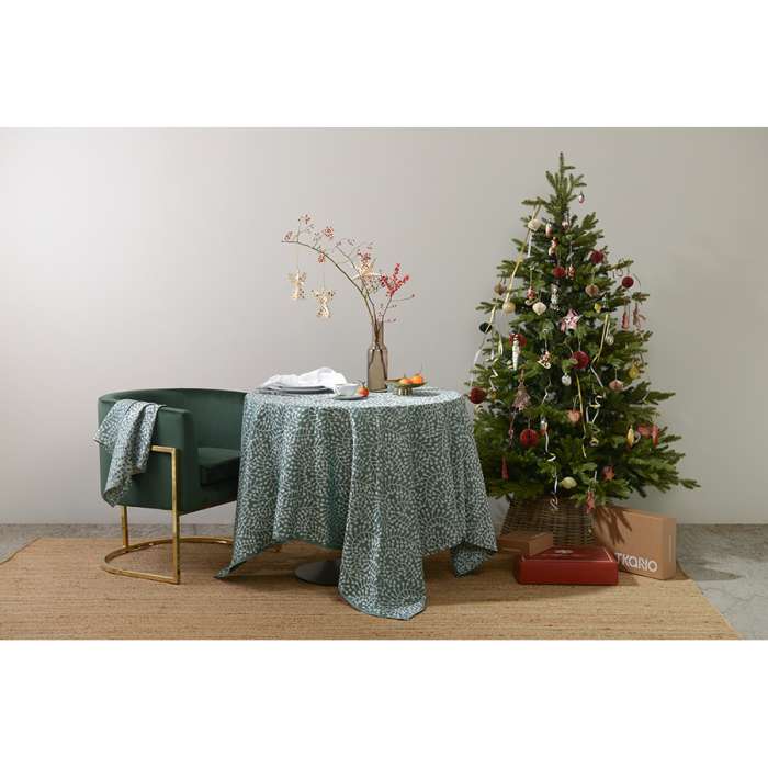 Скатерть из хлопка зеленого цвета с рисунком Спелая смородина, scandinavian touch, 180х260см Tkano TK21-TC0020