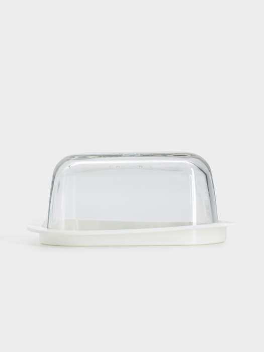 Масленка, 14 см, стекло/пластик, прямоугольная, белая, Basic ANNA LAFARG ANLAF-PRA235
