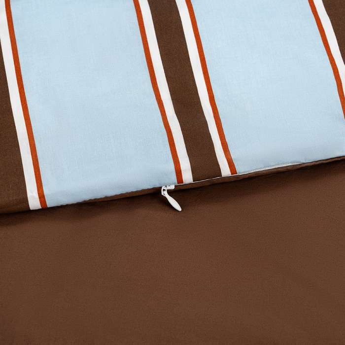 Комплект постельного белья из перкаля голубого цвета из коллекции stripes, 200х220см Tkano TK26-DC0012