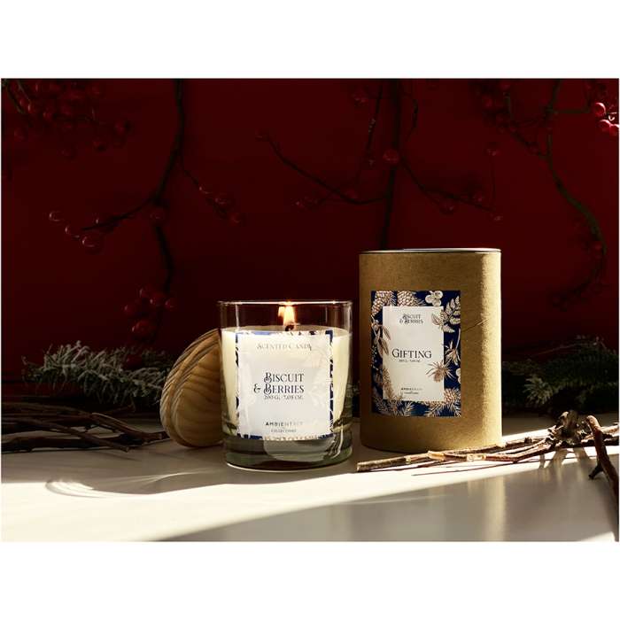Свеча ароматическая gifting, bisquit&berries, 40 ч Ambientair VV401GTTO