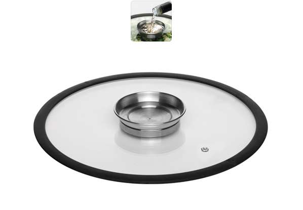 Стеклянная крышка с силиконовым ободом, 24 см, NATA NADOBA 751513