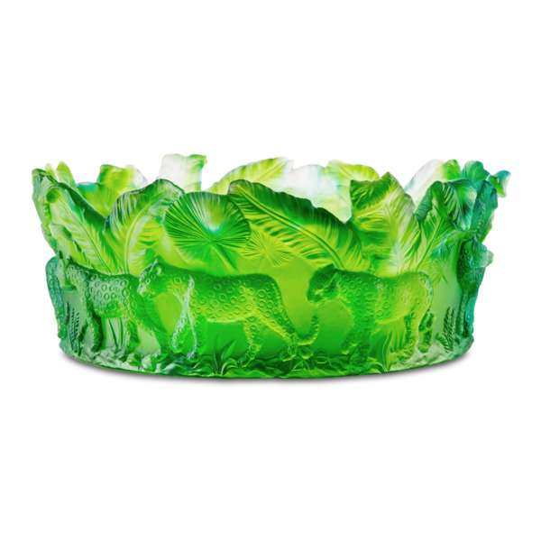 Чаша Decor de table Пантера 30 см, хрусталь, зеленая, п/к