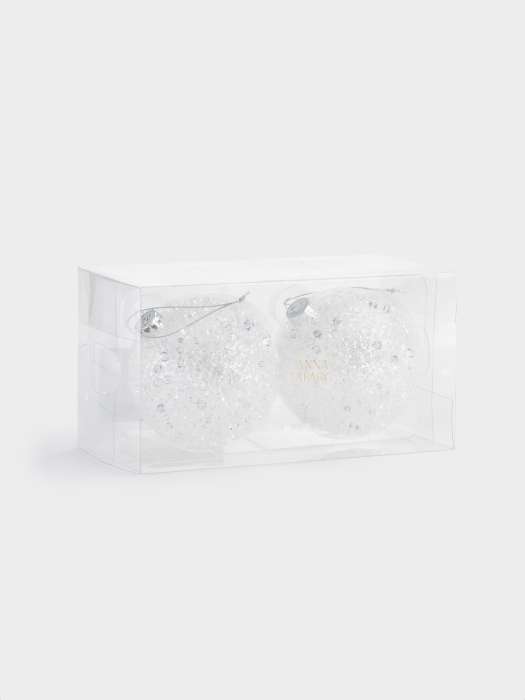 Игрушка елочная, 8 см, 2 шт, стекло, Шар с каплями, Event ANNA LAFARG ANLAF-GL4013