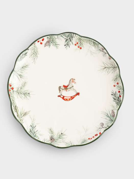 Тарелка обеденная, 24 см, керамика, зеленая, Лошадка, Festival ANNA LAFARG ANLAF-FDH-0303-1