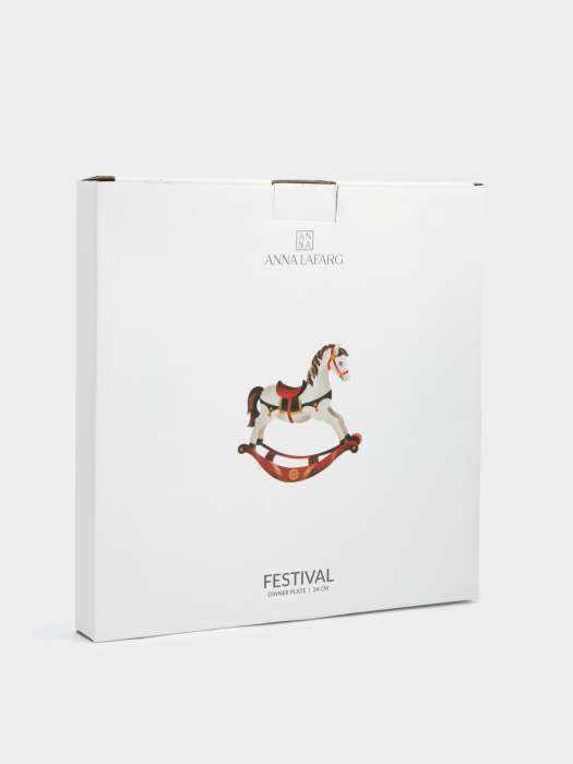 Тарелка обеденная, 24 см, керамика, зеленая, Лошадка, Festival ANNA LAFARG ANLAF-FDH-0303-1