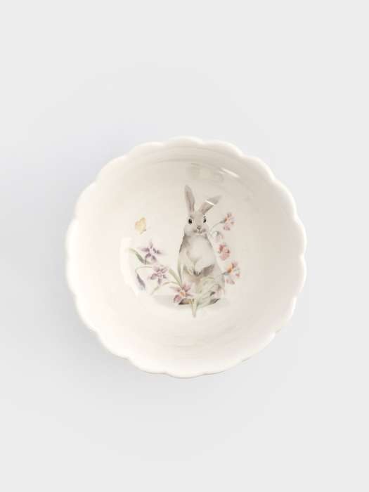 Салатник, 15х7 см, 530 мл, керамика, белый, Кролик с цветами, Flower Rabbit ANNA LAFARG ANLAF-FDH-050825-4