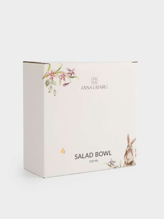 Салатник, 15х7 см, 530 мл, керамика, белый, Кролик с цветами, Flower Rabbit ANNA LAFARG ANLAF-FDH-050825-4