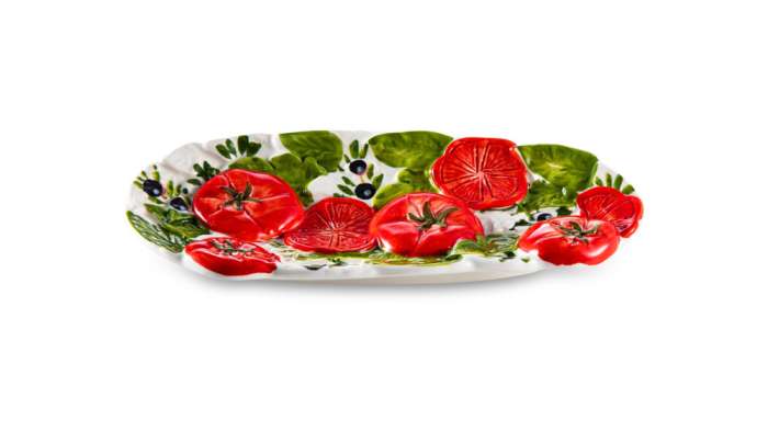 Подставка под ложку Томаты и оливки 28х12 см, керамика EDELWEISS EDW-114P