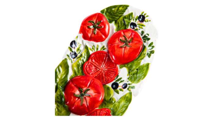 Подставка под ложку Томаты и оливки 28х12 см, керамика EDELWEISS EDW-114P