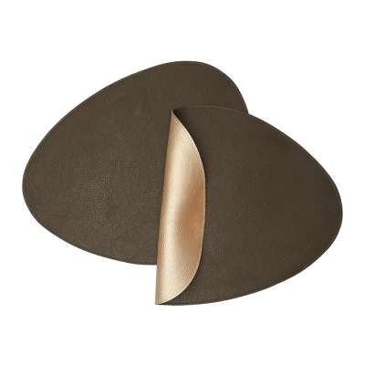 Салфетка сервировочная drop, 33х41 см, коричневая/золотистый металлик Liberty Jones LJ0000553