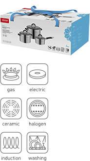 Набор посуды со стеклянными крышками, 6 пр, NADOBA OLINA 726418