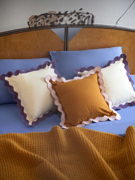 Чехол на подушку с контрастным кантом розового цвета из коллекции trendy ruffles, 40х40 см Tkano TK25-CC0002