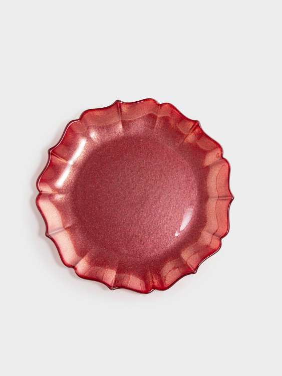 Тарелка закусочная, 21 см, стекло, красная, Seville ANNA LAFARG ANLAF-11332-R